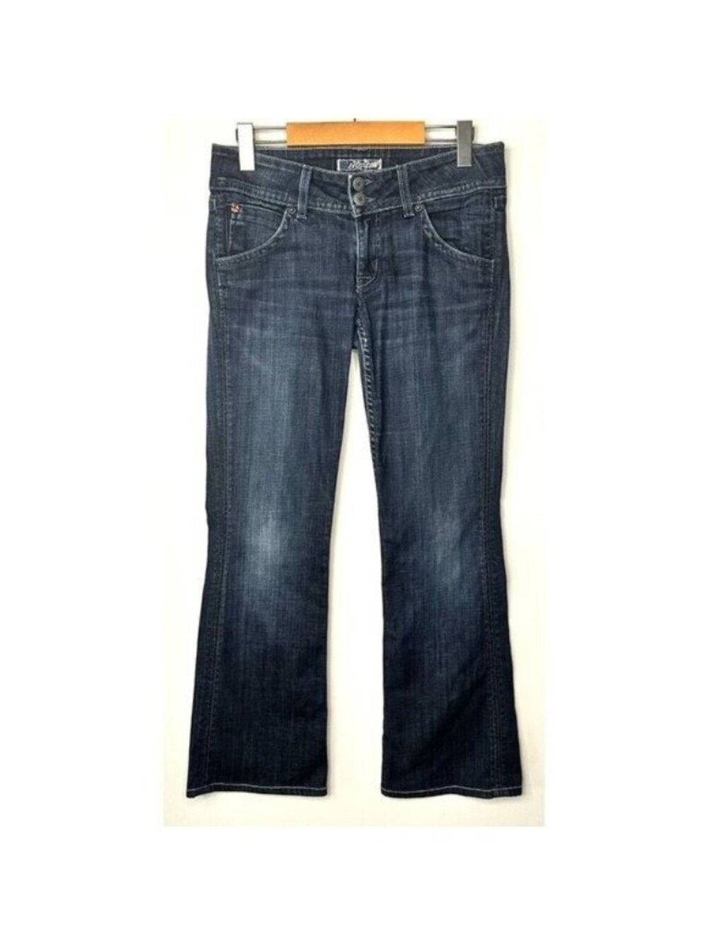 Hudson Bootcut Jeans Womens 27 Dark Wash Low Rise Stretch Y2K USA Flap Pocket